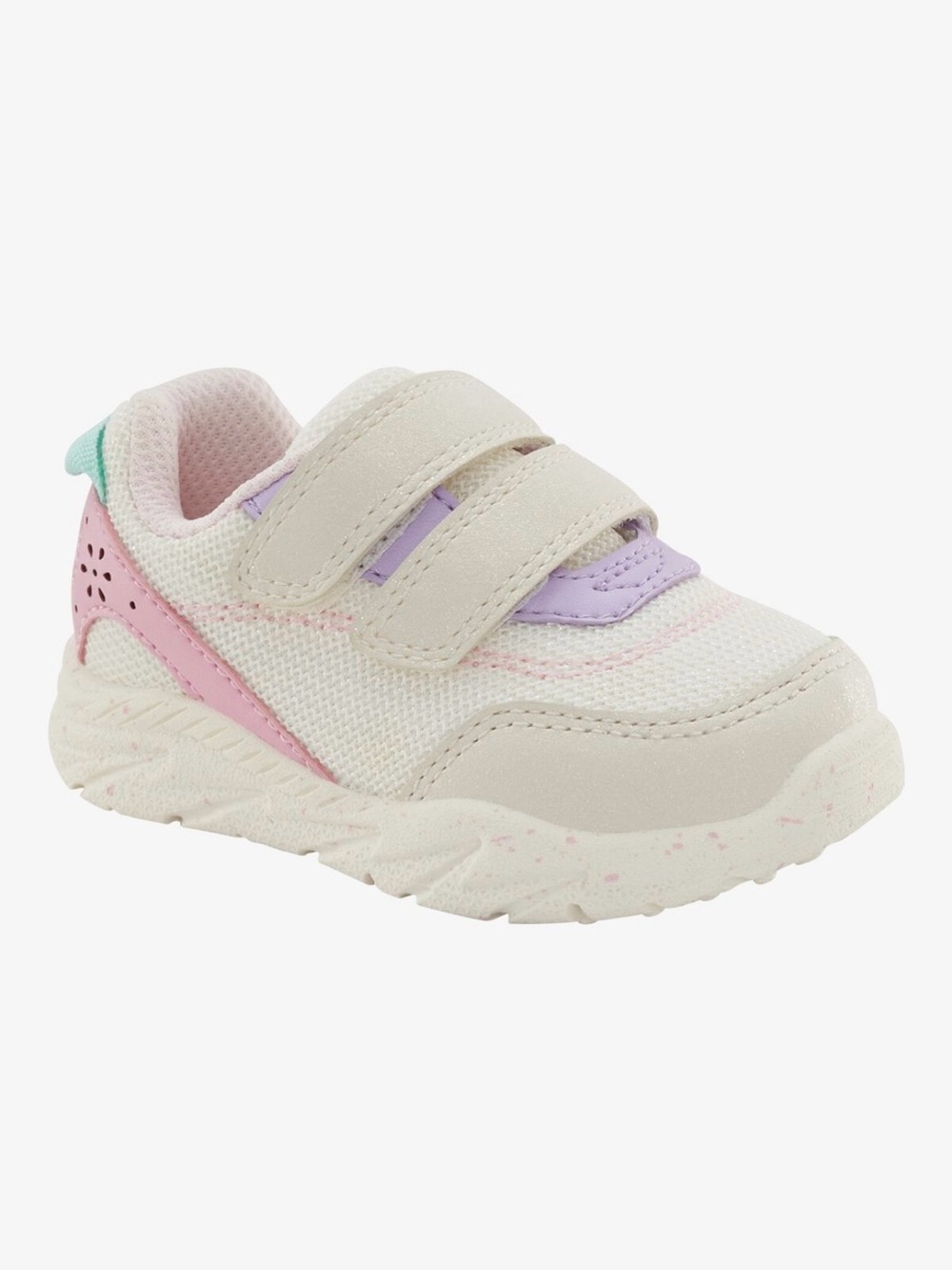 Carter’s Every Step First Walker Sneakers White Sparkle Pink Pastel Size 4